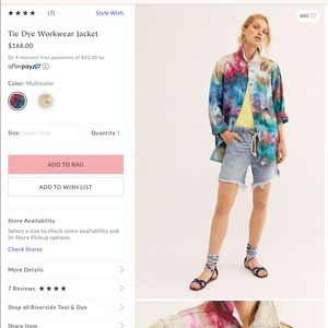 Riverside tool dye Free People tie dye jacket